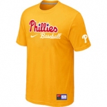 MLB Philadelphia Phillies Nike Short Sleeve Practice T-Shirt Yellow