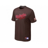 MLB Washington Nationals Brown Nike Short Sleeve Practice T-Shirt