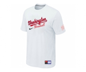 MLB Washington Nationals White Nike Short Sleeve Practice T-Shirt