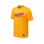 MLB Washington Nationals Yellow Nike Short Sleeve Practice T-Shirt