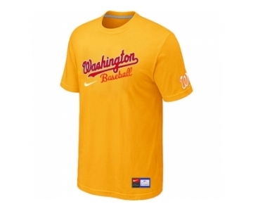 MLB Washington Nationals Yellow Nike Short Sleeve Practice T-Shirt