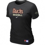 Women MLB Arizona Diamondbacks Crimson Black Nike Short Sleeve Practice T-Shirt