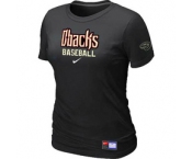 Women MLB Arizona Diamondbacks Crimson Black Nike Short Sleeve Practice T-Shirt