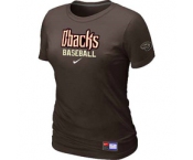 Women MLB Arizona Diamondbacks Crimson Brown Nike Short Sleeve Practice T-Shirt