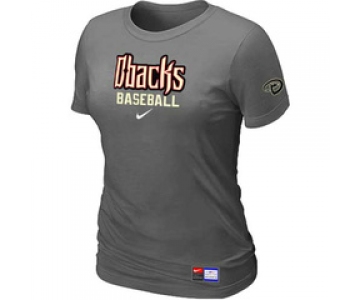 Women MLB Arizona Diamondbacks Crimson D.Grey Nike Short Sleeve Practice T-Shirt