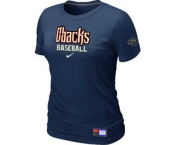 Women MLB Arizona Diamondbacks Crimson D.blue Nike Short Sleeve Practice T-Shirt