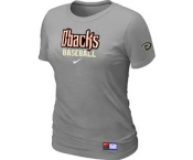 Women MLB Arizona Diamondbacks Crimson L.Grey Nike Short Sleeve Practice T-Shirt