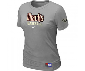 Women MLB Arizona Diamondbacks Crimson L.Grey Nike Short Sleeve Practice T-Shirt