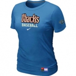 Women MLB Arizona Diamondbacks Crimson L.blue Nike Short Sleeve Practice T-Shirt