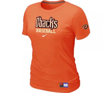 Women MLB Arizona Diamondbacks Crimson Orange Nike Short Sleeve Practice T-Shirt