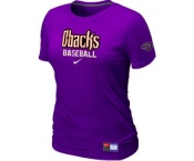 Women MLB Arizona Diamondbacks Crimson Purple Nike Short Sleeve Practice T-Shirt