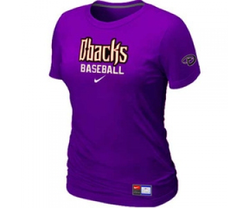 Women MLB Arizona Diamondbacks Crimson Purple Nike Short Sleeve Practice T-Shirt