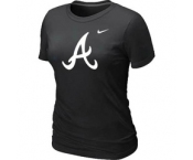 Women MLB Atlanta Braves Black Nike Blended T-Shirt