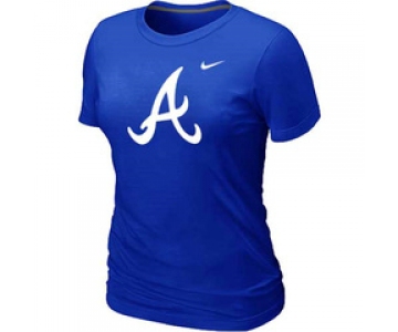 Women MLB Atlanta Braves Blue Nike Blended T-Shirt