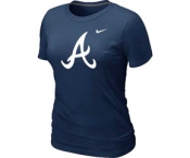 Women MLB Atlanta Braves D.Blue Nike Blended T-Shirt