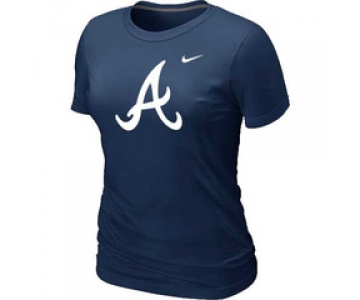 Women MLB Atlanta Braves D.Blue Nike Blended T-Shirt