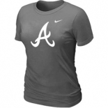 Women MLB Atlanta Braves D.Grey Nike Blended T-Shirt