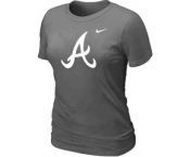 Women MLB Atlanta Braves D.Grey Nike Blended T-Shirt