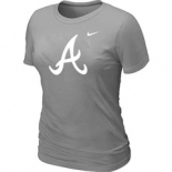 Women MLB Atlanta Braves L.Grey Nike Blended T-Shirt