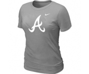 Women MLB Atlanta Braves L.Grey Nike Blended T-Shirt