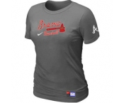 Women MLB Atlanta Braves Nike D.Grey Short Sleeve Practice T-Shirt