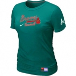 Women MLB Atlanta Braves Nike L.Green Short Sleeve Practice T-Shirt