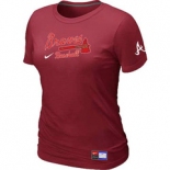 Women MLB Atlanta Braves Nike Red Short Sleeve Practice T-Shirt