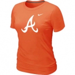 Women MLB Atlanta Braves Orange Nike Blended T-Shir