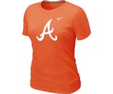 Women MLB Atlanta Braves Orange Nike Blended T-Shir