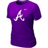 Women MLB Atlanta Braves Purple Nike Blended T-Shirt