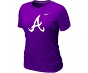 Women MLB Atlanta Braves Purple Nike Blended T-Shirt