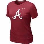 Women MLB Atlanta Braves Red Nike Blended T-Shirt