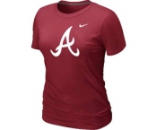 Women MLB Atlanta Braves Red Nike Blended T-Shirt