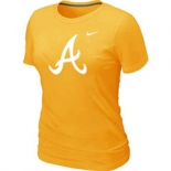 Women MLB Atlanta Braves Yellow Nike Blended T-Shirt