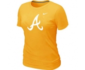 Women MLB Atlanta Braves Yellow Nike Blended T-Shirt