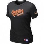 Women MLB Baltimore Orioles Nike Black Short Sleeve Practice T-Shirt