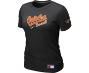 Women MLB Baltimore Orioles Nike Black Short Sleeve Practice T-Shirt