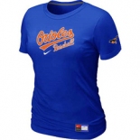 Women MLB Baltimore Orioles Nike Blue Short Sleeve Practice T-Shirt