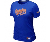 Women MLB Baltimore Orioles Nike Blue Short Sleeve Practice T-Shirt