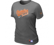 Women MLB Baltimore Orioles Nike D.Grey Short Sleeve Practice T-Shirt