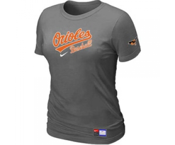 Women MLB Baltimore Orioles Nike D.Grey Short Sleeve Practice T-Shirt