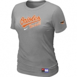 Women MLB Baltimore Orioles Nike L.Grey Short Sleeve Practice T-Shirt