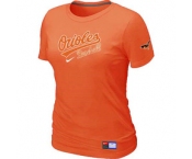 Women MLB Baltimore Orioles Nike Orange Short Sleeve Practice T-Shirt