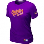 Women MLB Baltimore Orioles Nike Purple Short Sleeve Practice T-Shirt