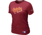 Women MLB Baltimore Orioles Nike Red Short Sleeve Practice T-Shirt