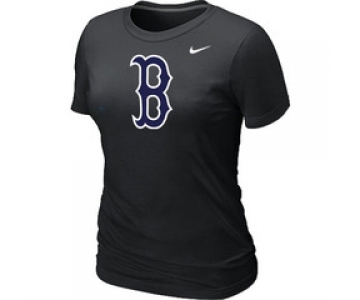 Women MLB Boston Red Sox Heathered Nike Black Blended T-Shirt