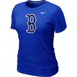 Women MLB Boston Red Sox Heathered Nike Blue Blended T-Shirt