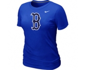 Women MLB Boston Red Sox Heathered Nike Blue Blended T-Shirt