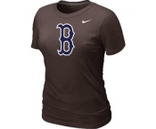 Women MLB Boston Red Sox Heathered Nike Brown Blended T-Shirt