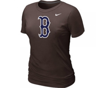 Women MLB Boston Red Sox Heathered Nike Brown Blended T-Shirt